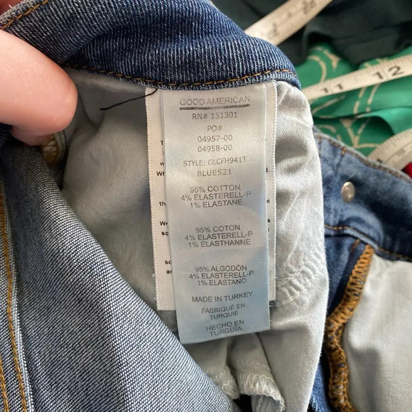 GOOD AMERICAN Good Legs Crop Fray Hem Jeans Size 4 Evereve Distressed High Rise - Picture 10 of 11